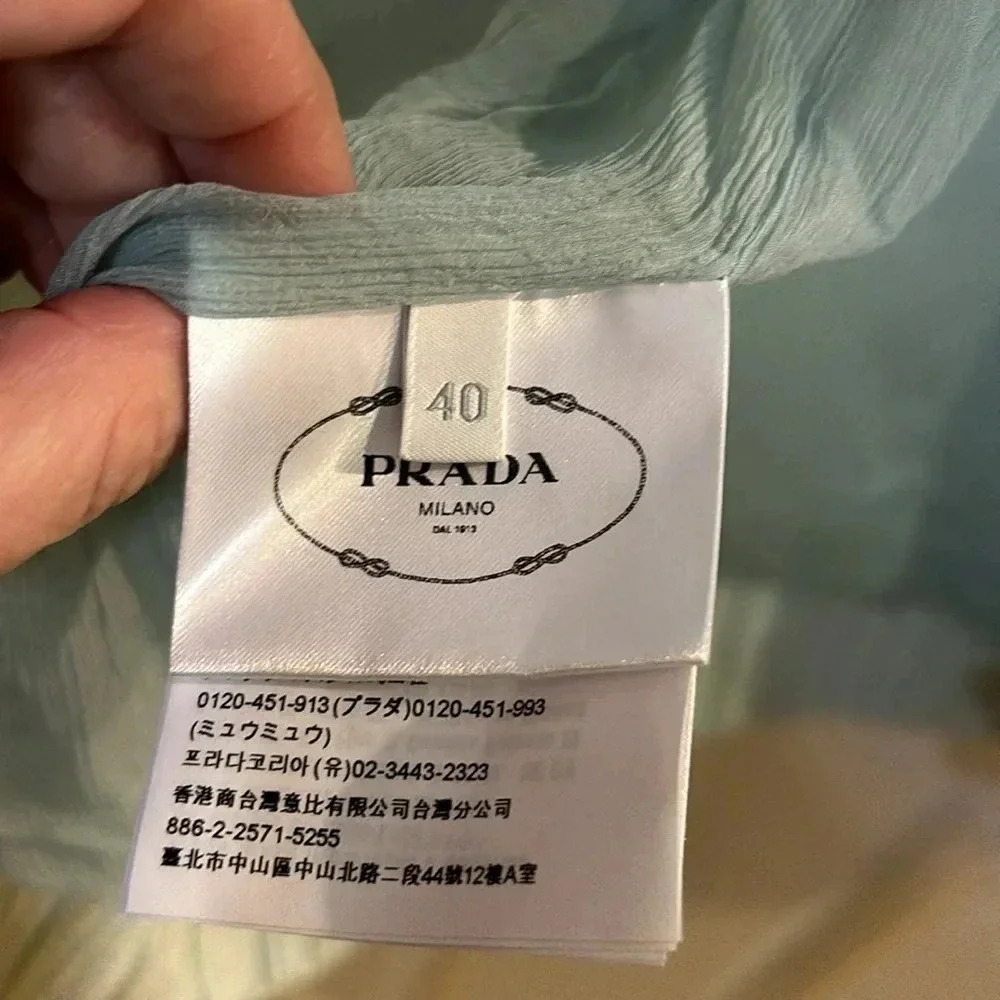 VGC Prada womens oversized light seafoam wool cardigan current size 40 - Picture 7 of 13